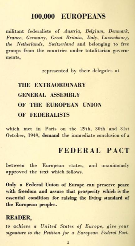 Federal pact 1949 - UEF